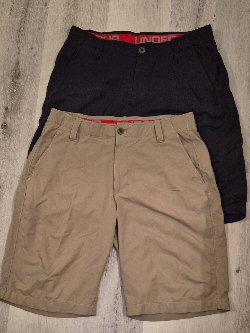 2 Under Armour Flat Front Performance Shorts.Size 34